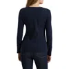 Ralph Lauren Lauren  Long Sleeve Cotton Blend Top In Lauren Navy