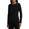 Ralph Lauren Lauren  Long Sleeve Cotton Blend Top In Polo Black