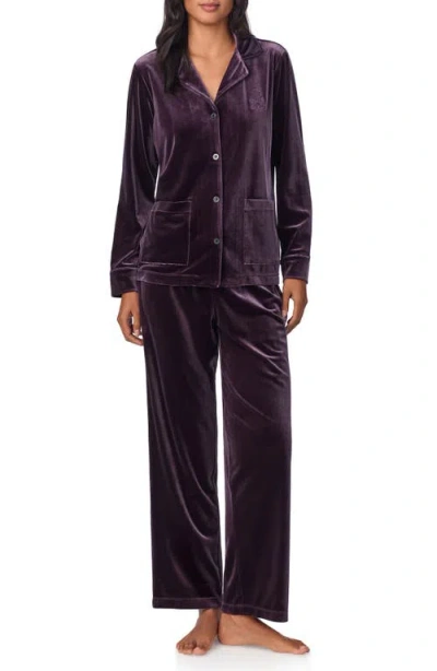 Ralph Lauren Lauren  Long Sleeve Pajamas In Aubergine