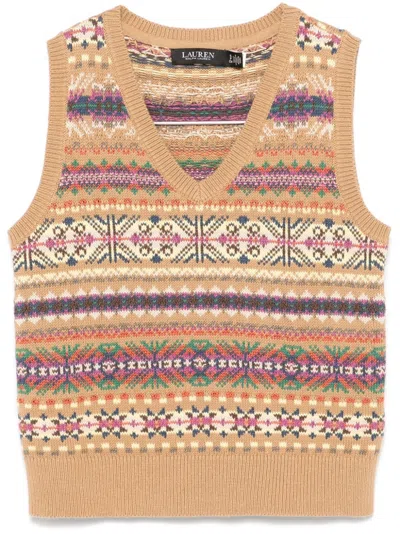 Ralph Lauren Patterned-jacquard Vest In Multicolor