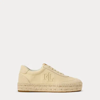 Ralph Lauren Luize Canvas & Suede Espadrille Sneaker In Sand