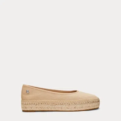 Ralph Lauren Luize Canvas Ballet Espadrille In Sand Dune