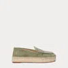Ralph Lauren Luize Suede Loafer Espadrille In Sage Green