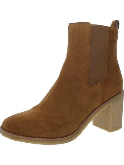 Ralph Lauren Marianna Womens Suede Chelsea Boots In Brown