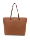 Ralph Lauren Lauren  Crosshatch Leather Medium Karly Tote Woman Handbag Brown Size - Cow Leather
