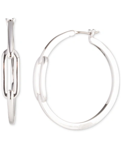 Lauren Ralph Lauren Medium Link Hoop Earrings, 1.23" In Silver