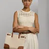 Ralph Lauren Canvas Large Devyn Tote Bag In Silver/lauren Tan
