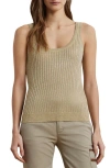 Ralph Lauren Women's Metallic Rib-knit Sweater Tank Top In Mineral Gold
