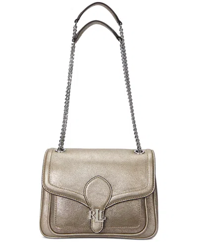 Lauren Ralph Lauren Metallic Small Bradley Convertible Bag In Silver