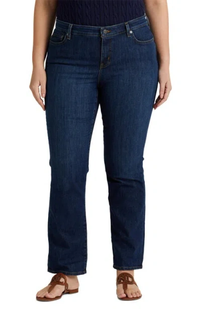 Ralph Lauren Plus-size Mid-rise Straight Jean In Deep Royal Wash
