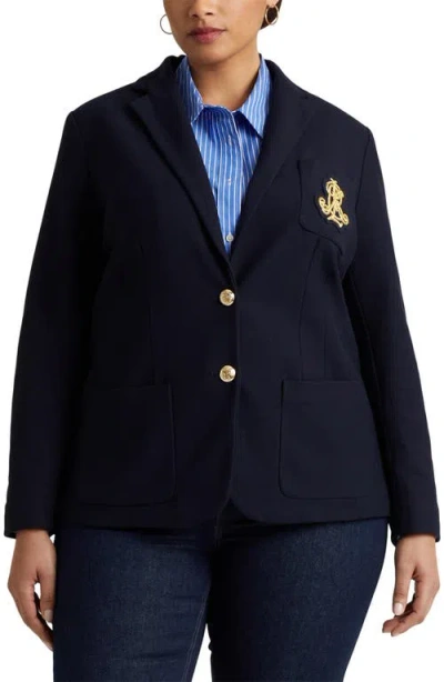 Ralph Lauren Plus Size Jacquard Blazer In Lauren Navy