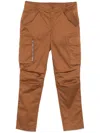Ralph Lauren Brown Ankle Cargo Trousers With Functional Pockets In Brown