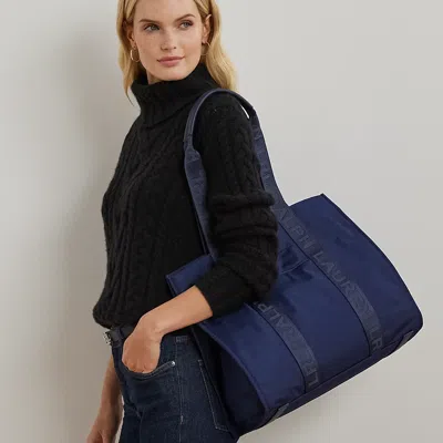 Ralph Lauren Nylon Extra-large Stevie Tote Bag In Blue