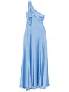 Ralph Lauren Women's Satin Charmeuse One-shoulder Gown In Blue