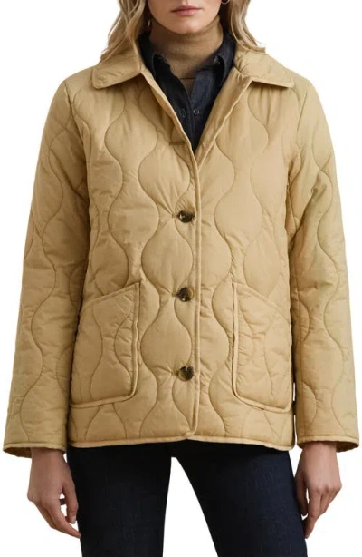 Ralph Lauren Lauren  Onion Quilted Jacket In Sand Dune