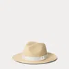 Ralph Lauren Packable Straw Fedora In Natural/cream