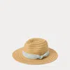 Ralph Lauren Paisley-band Straw Fedora In Tan
