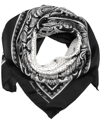 Ralph Lauren Paisley Bandana Square Scarf In Black