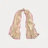 Ralph Lauren Spring Paisley Oversized Oblong Scarf In Rose Mauve