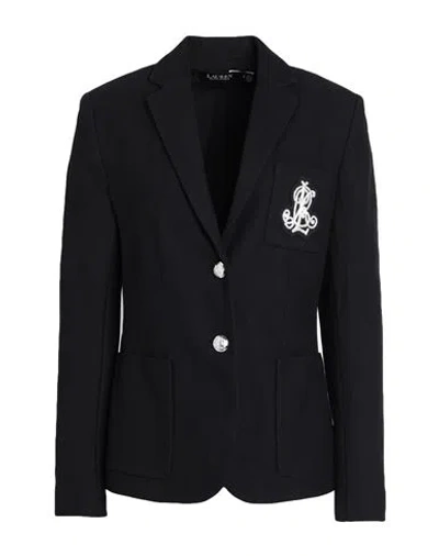 RALPH LAUREN LAUREN RALPH LAUREN PATCH JACQUARD BLAZER WOMAN BLAZER BLACK SIZE XS COTTON, ELASTANE