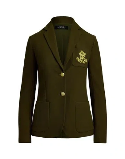 Ralph Lauren Lauren  Patch Jacquard Blazer Woman Blazer Green Size S Cotton, Elastane