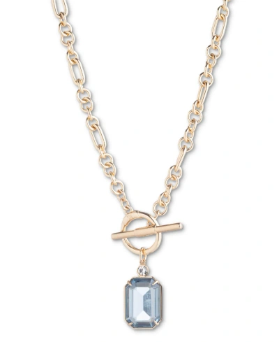 Lauren Ralph Lauren Pave & Color Stone 17" Pendant Necklace In Turquoise