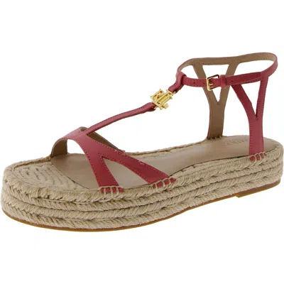Ralph Lauren Payton Womens Leather Platform Espadrilles In Multi