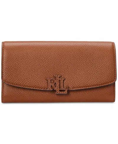 RALPH LAUREN PEBBLED LEATHER CAMERYN FLAP WALLET