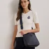 Ralph Lauren Cameryn Pebbled Leather Crossbody In Refined Navy