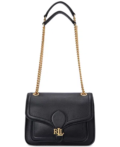 Lauren Ralph Lauren Pebbled Leather Small Bradley Convertible Bag In Black