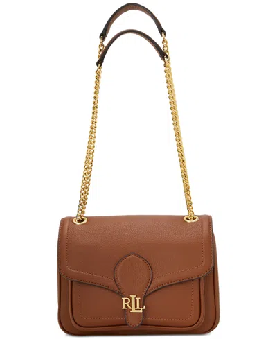 Lauren Ralph Lauren Pebbled Leather Small Bradley Convertible Bag In Lauren Tan