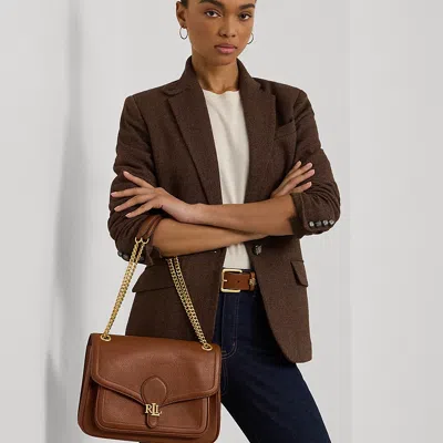 Lauren Ralph Lauren Pebbled Medium Bradley Convertible Bag In Brown