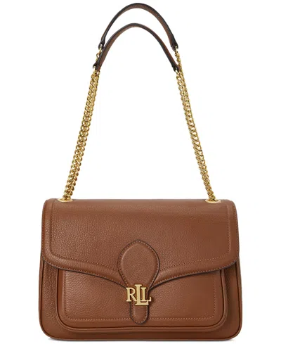Lauren Ralph Lauren Pebbled Small Leather Bradley Convertible Bag In Lauren Tan