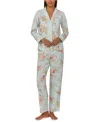Ralph Lauren Lauren  Print Cotton Blend Pajamas In Mint Floral