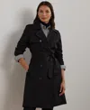 Ralph Lauren Petite Belted Water-resistant Trench Coat In Black