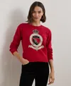 Ralph Lauren Intarsia-knit Crest Cotton Sweater In Red