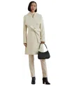 Ralph Lauren Petite Crepe Belted Wrap Coat In Mascarpone