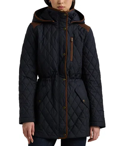 RALPH LAUREN PETITE HOODED QUILTED ANORAK COAT