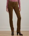 Ralph Lauren Stretch Corduroy Mid-rise Straight Pant In Honey Tan