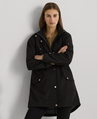 Lauren Ralph Lauren Petite Packable Full-zip Anorak Windbreaker In Black