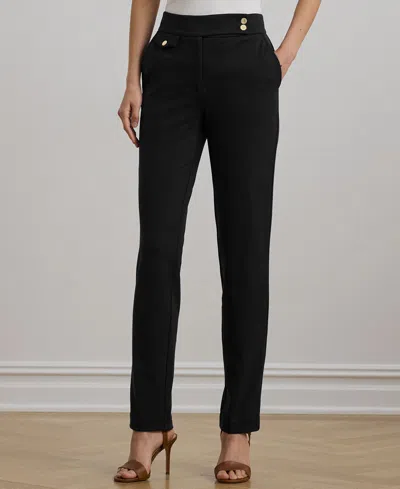 Ralph Lauren Petite Ponte Ankle Pants In Black