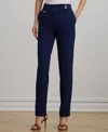 Ralph Lauren Lauren  Ponte Ankle Straight Leg Pants In Refined Navy