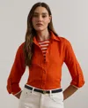 Ralph Lauren Relaxed Fit Linen Shirt In Orange Lily