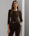 Ralph Lauren Women's Slim-fit Crewneck Tee In Brown
