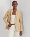 Ralph Lauren Petite Slim-fit Jacquard Blazer In Tan