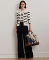 Ralph Lauren Women's Pleated Stretch Jersey Wide-leg Pants, Regular & Petite In Lauren Navy