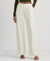 Ralph Lauren Women's Double-faced Georgette Wide-leg Pants, Regular & Petite In Winter Cream