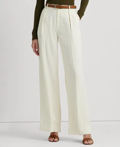 Ralph Lauren Women's Double-faced Georgette Wide-leg Pants, Regular & Petite In Mascarpone Cream