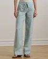 Ralph Lauren Petite Wide-leg Linen Pants In Aqua Pearl