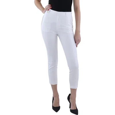 Lauren Ralph Lauren Petites Womens High Rise Stretch Straight Leg Jeans In White